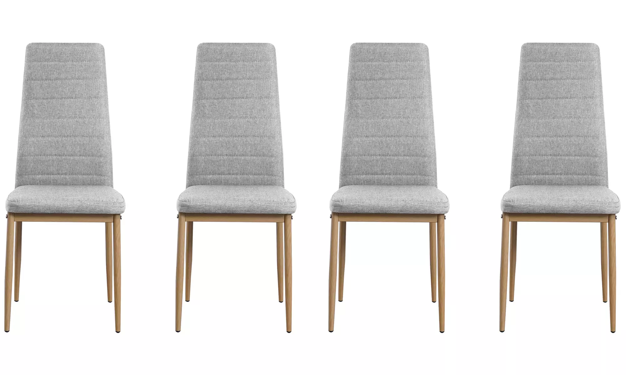 Silla moderna con asiento de tela y patas de metal, de Sampur