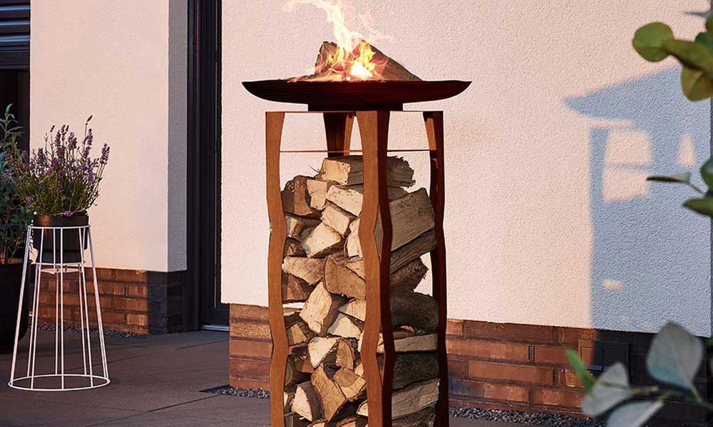 Brasero para exterior con diseño moderno de Home Deluxe