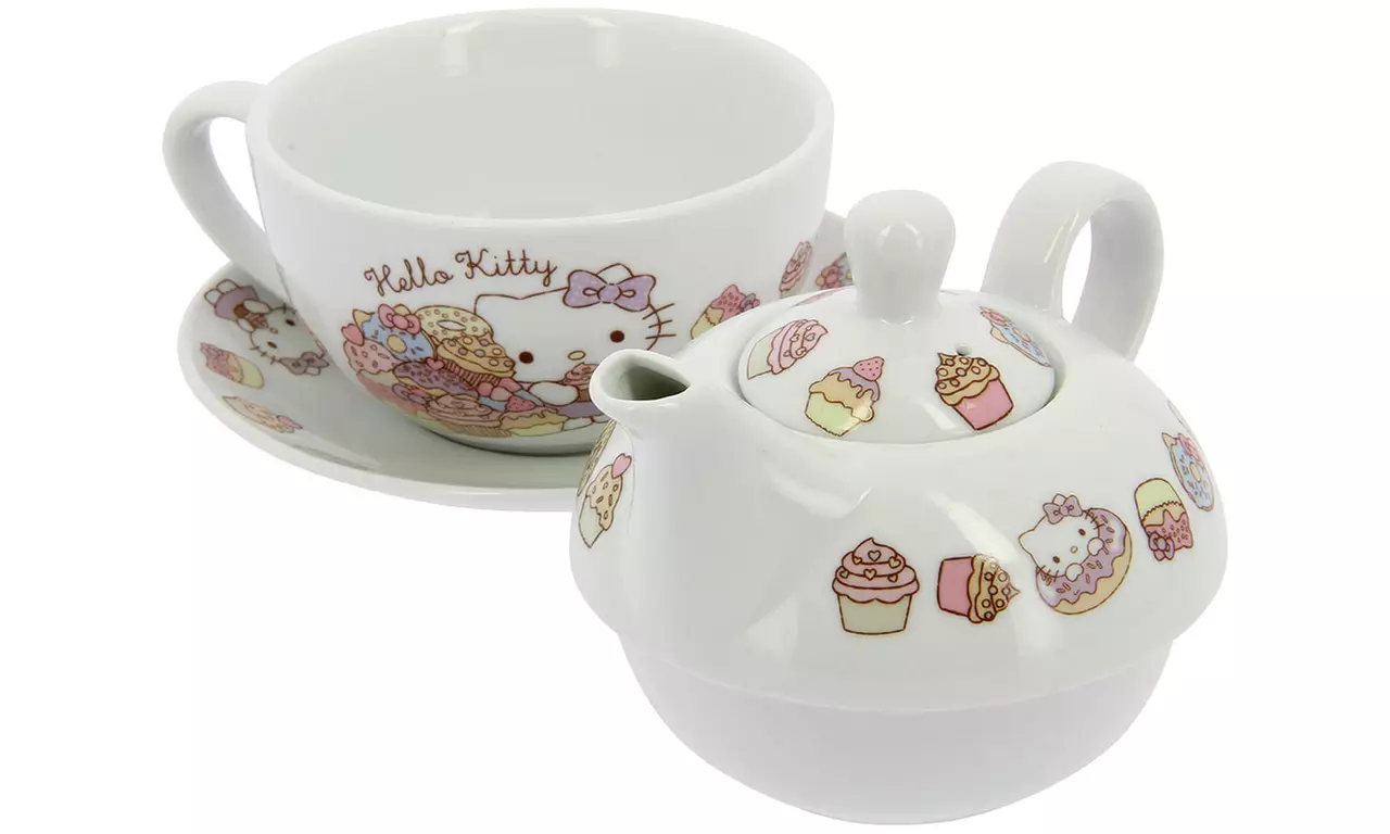 Hello Kitty Tea for One Set with Cup, Saucer and Teapot - Image 3