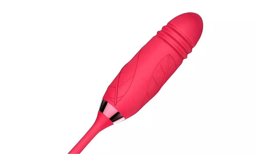 Consolador dual con vibrador de succión con forma de rosa