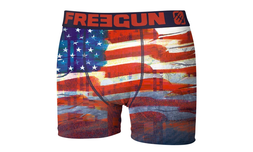 Image 7: Lot de 5 boxers Freegun imprimé drapeau 