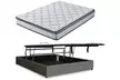 Lit coffre simili cuir, 3 Positions : Repos, Stocker, espace de stockage jusqu'à 900L, matelas optionnel, Sampur - Second Medium