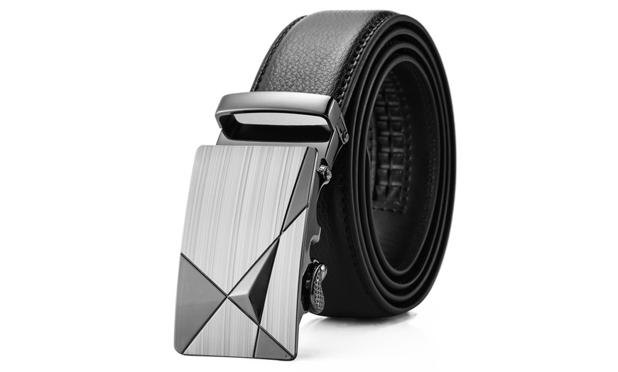 Image 1: Black Leather Belt