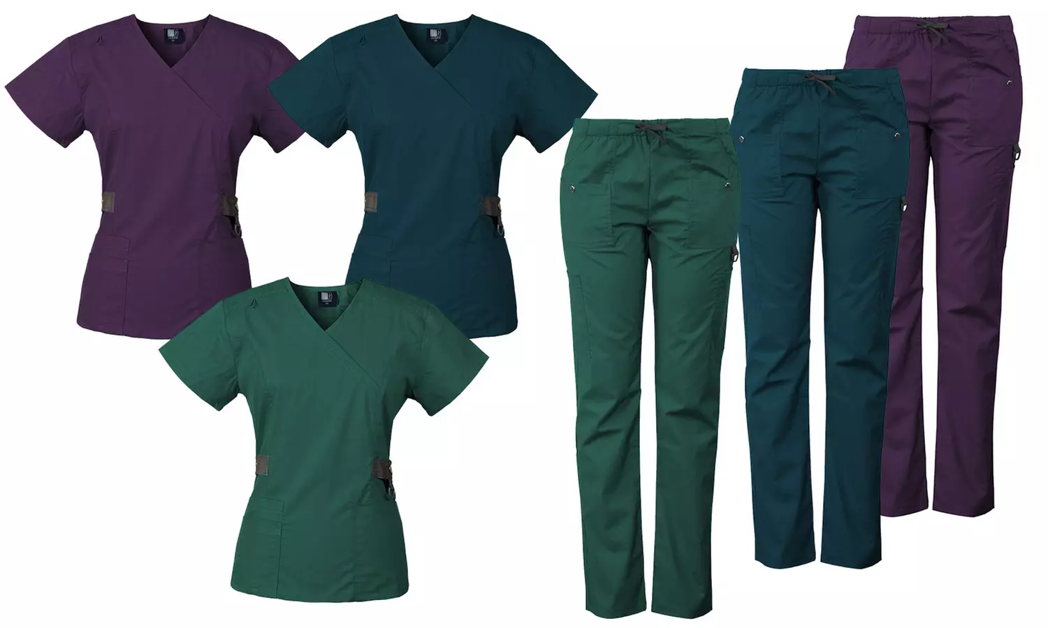 Medgear Women's 12-Pocket Scrub Set With Snap Detail - Primary Image