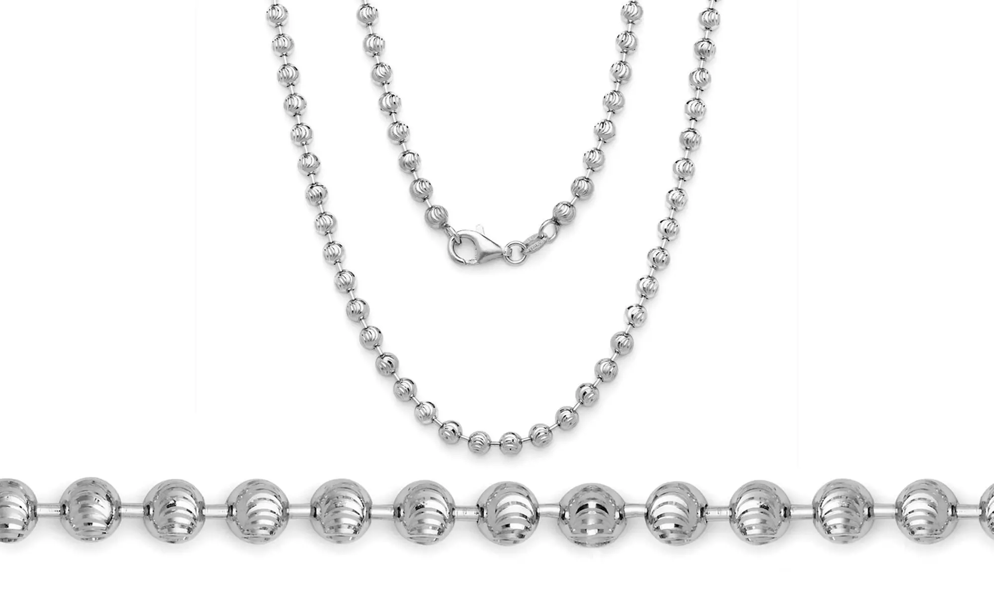 Sterling Silver Italian Moon Cut Chain - Primary Image