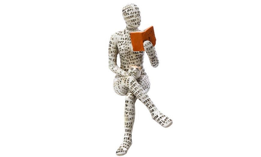 Image 5: Reading Woman Resin Statue Desktop Decoration