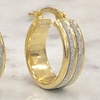 Image 2: 18K Gold Plated Sterling Silver Glitter Hoop Earring by Moricci