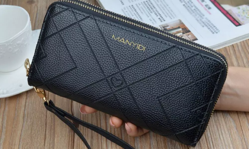 Portefeuille double compartiments en similicuir - Primary Image