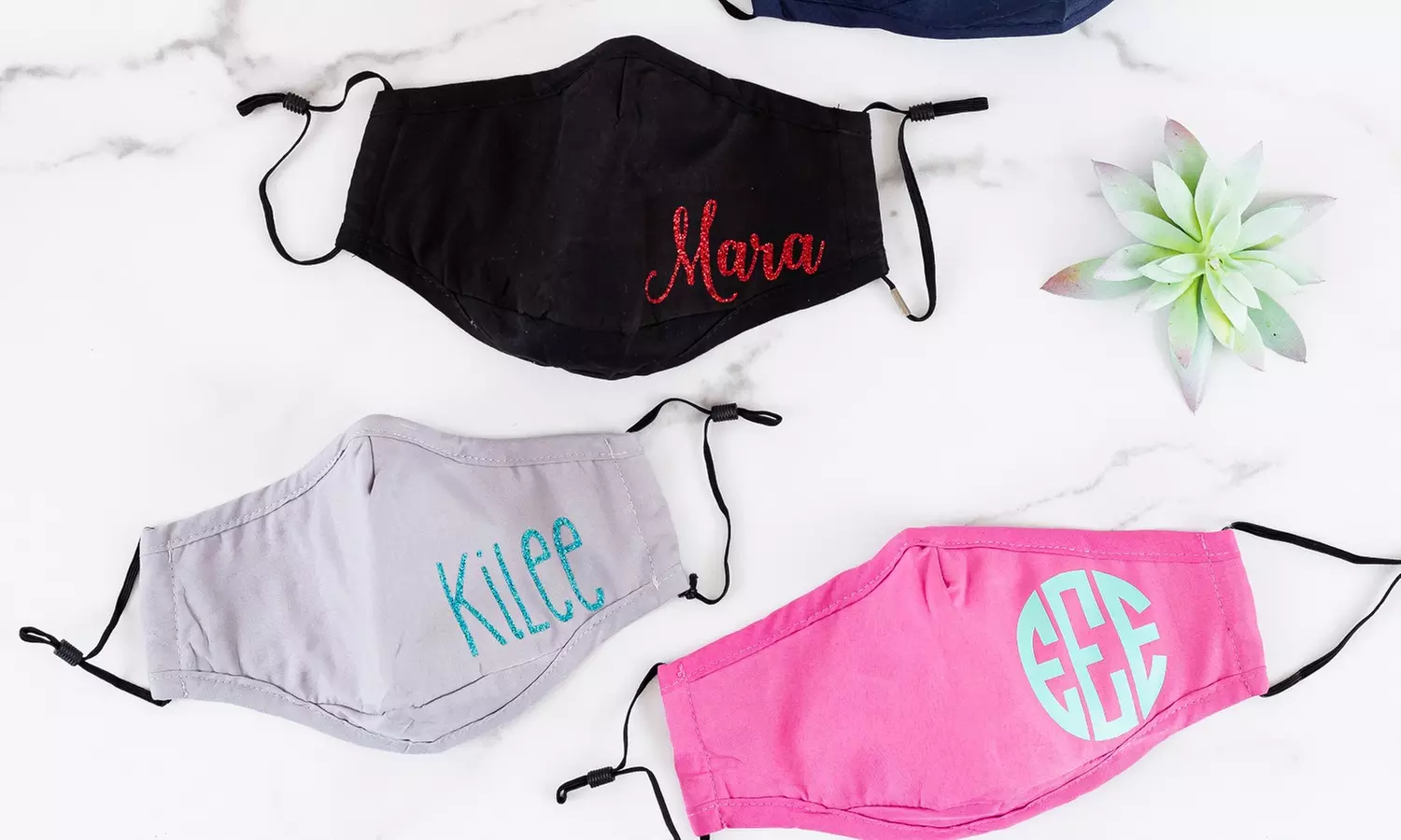 Non-Medical Monogrammed Cloth Masks with Filter Pocket from VioletFox (Up to 53% Off). Four Options Available. - Primary Image