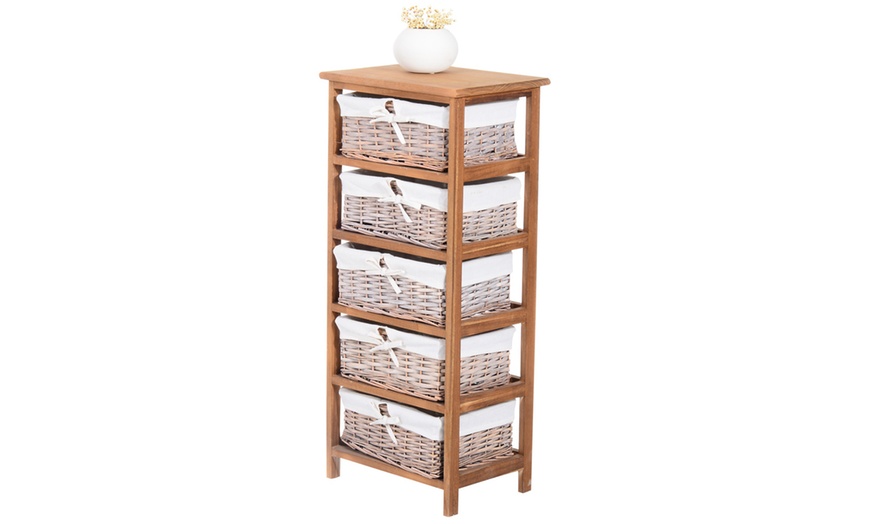 Image 15: HomCom Wicker Basket Drawers
