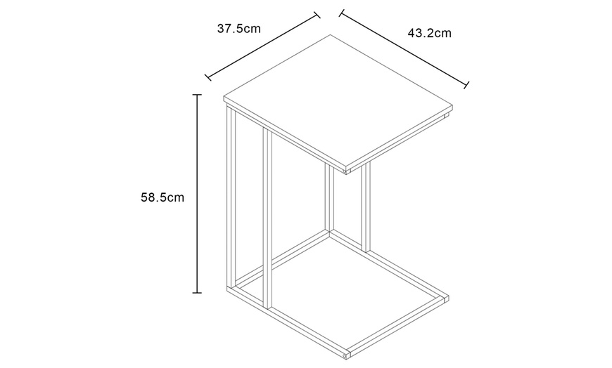 Image 2: Wood Grain-Effect Side Sofa Table