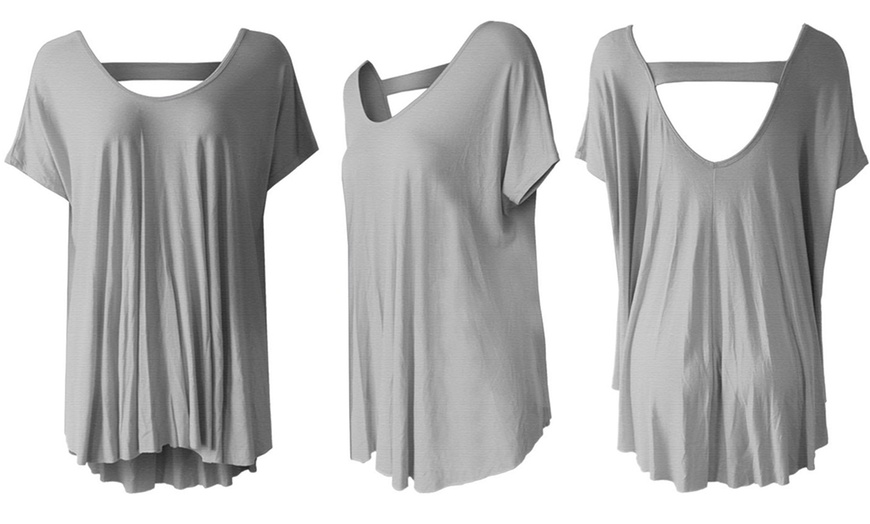 Image 11: Oversized V Back Top