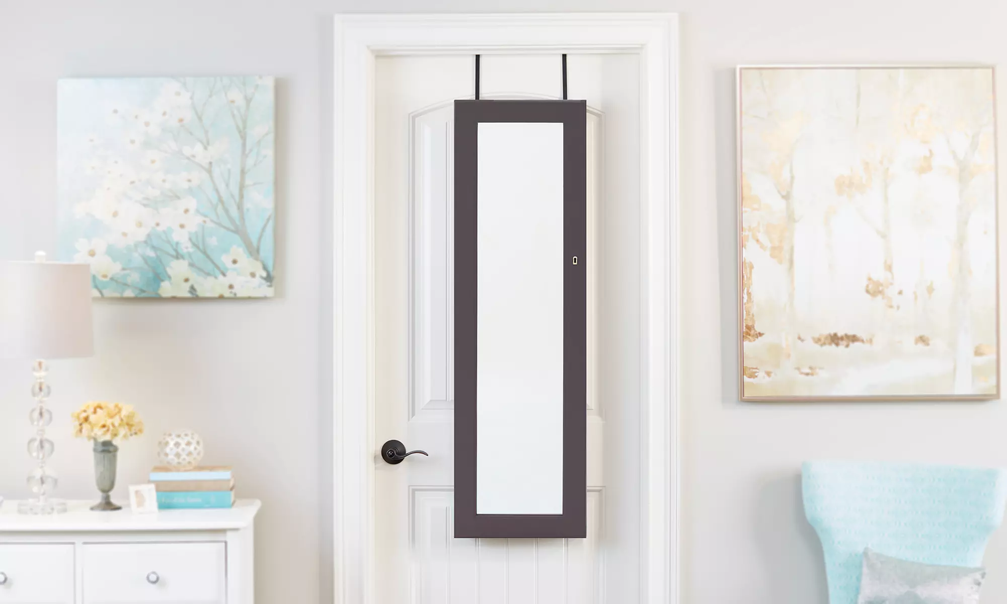Wall-Mounted or Over-the-Door Mirrored Jewelry Armoires - Second Medium
