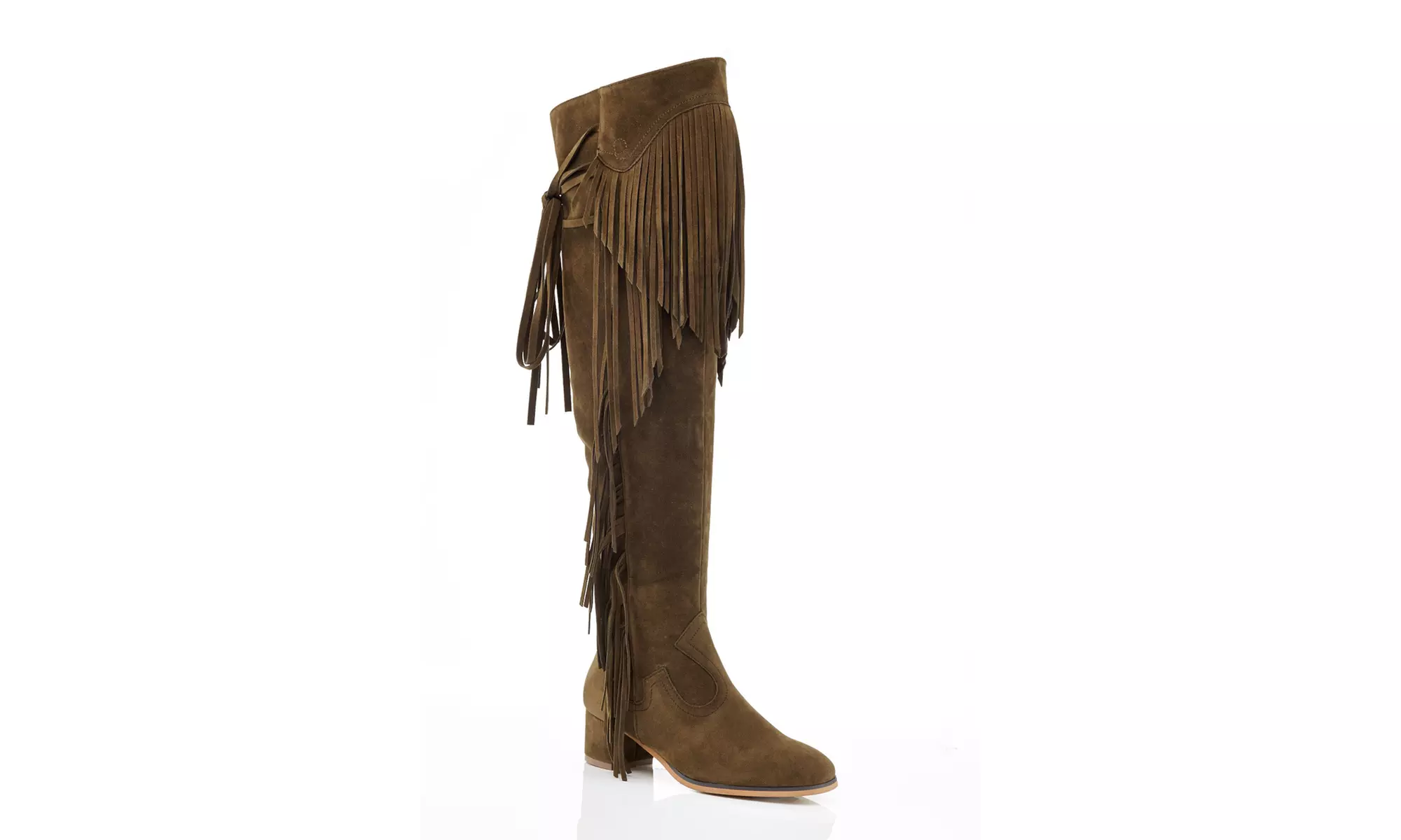 Lady Godiva Janet Women's Over-the-Knee Fringe Boots - Second Medium