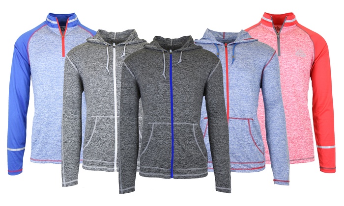 russell men's quarter zip performance hoodie