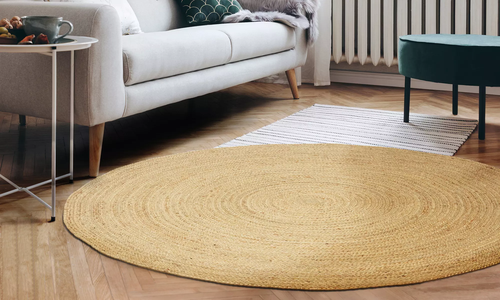 Tapis rond en toile de jute - Second Medium