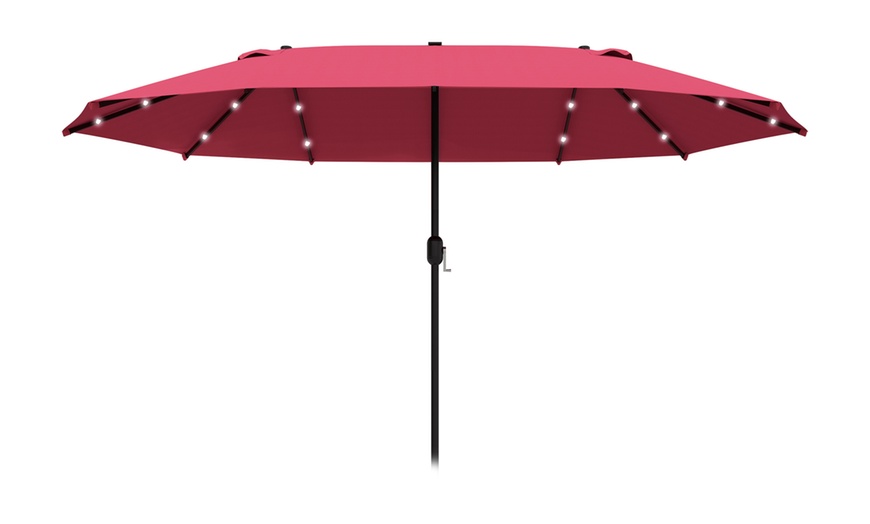 Image 4: Outsunny 4.4m Double-Sided Sun Umbrella Garden Parasol