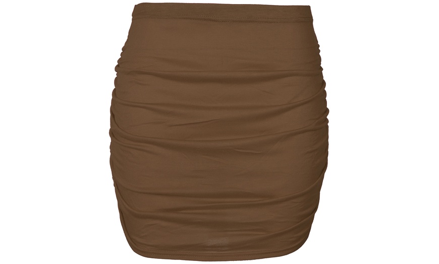 Image 7: Side Ruched Mini Skirt