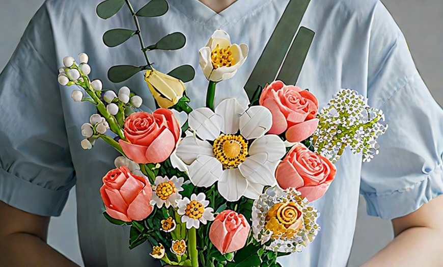 Image 3: Wildflower Bouquet Building Blocks, Creative DIY Flower Model Toy Set