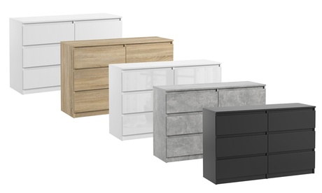 Cassettiera Pari con 6 cassetti, disponibile in 5 colori