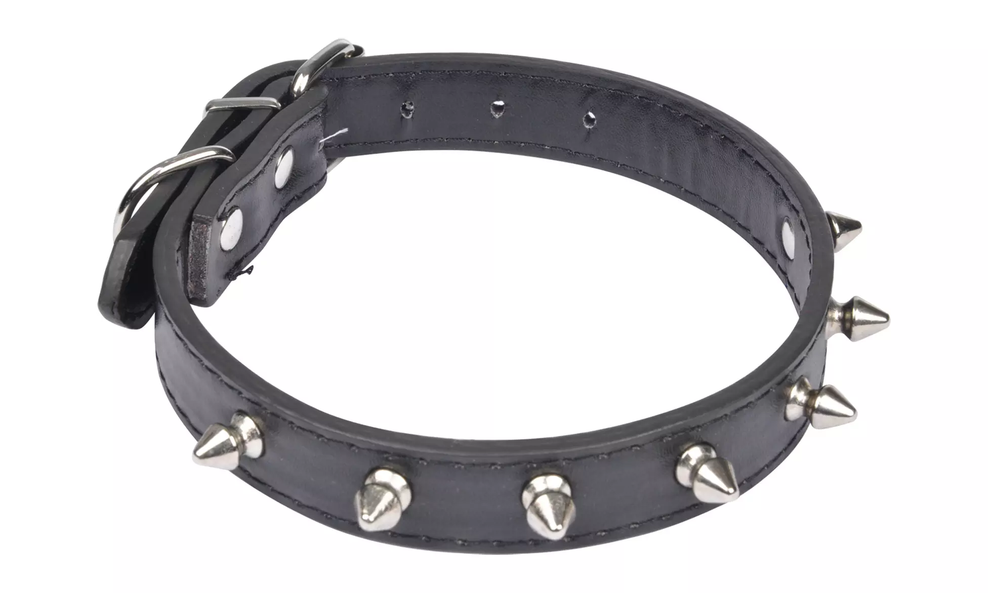 Collier Love Story Noir à pics avec sangle pour Chien - Second Medium