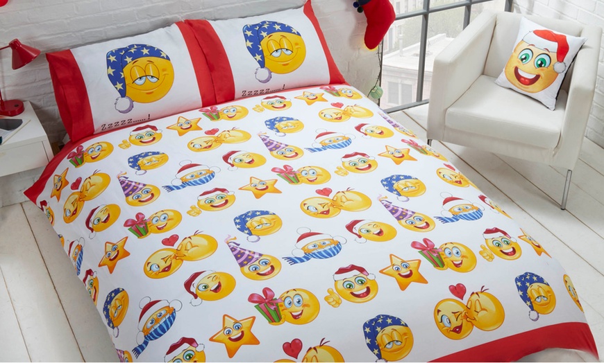 Image 1: Festive Fun! Christmas Icons Reversible Duvet Set