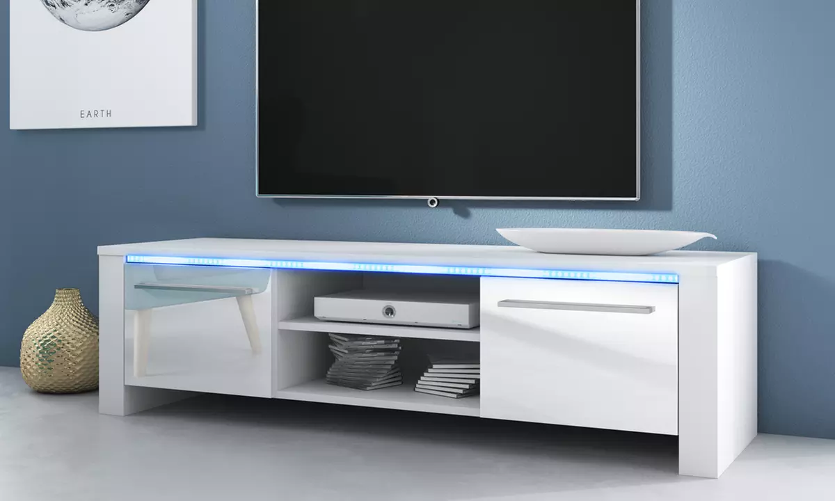 Meuble TV "Messa" avec éclairage LED, livraison offerte - Primary Image