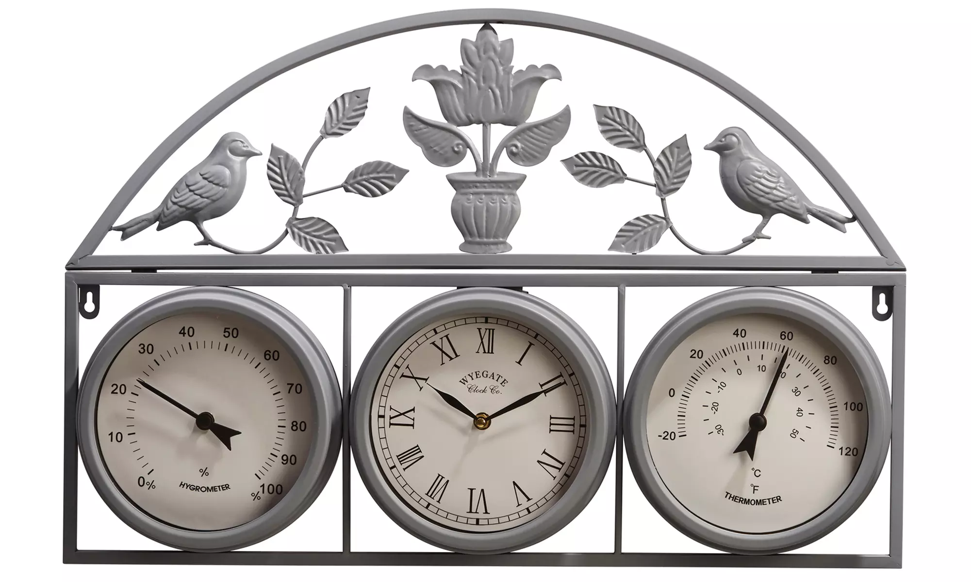 Garden Clock and Weather Station - Black, Grey or Cream