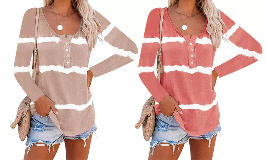 Image 6: Cotton Blend Button-Up Top
