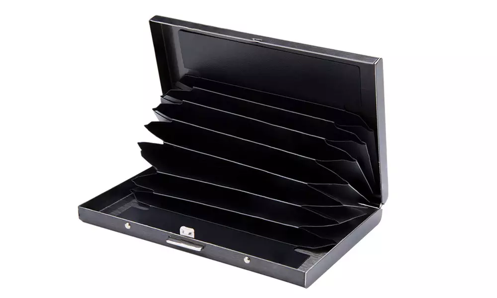 1x oder 2x Edelstahl-Kreditkarten-Etui mit RFID-Schutz