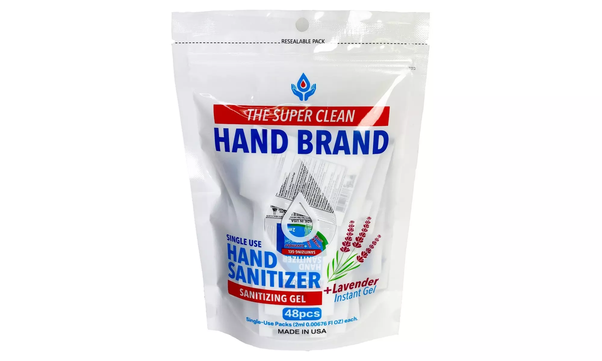 The Super Clean Single-Use Hand Sanitizing Gel with 70% Alcohol (48-Pieces) - Primary Image