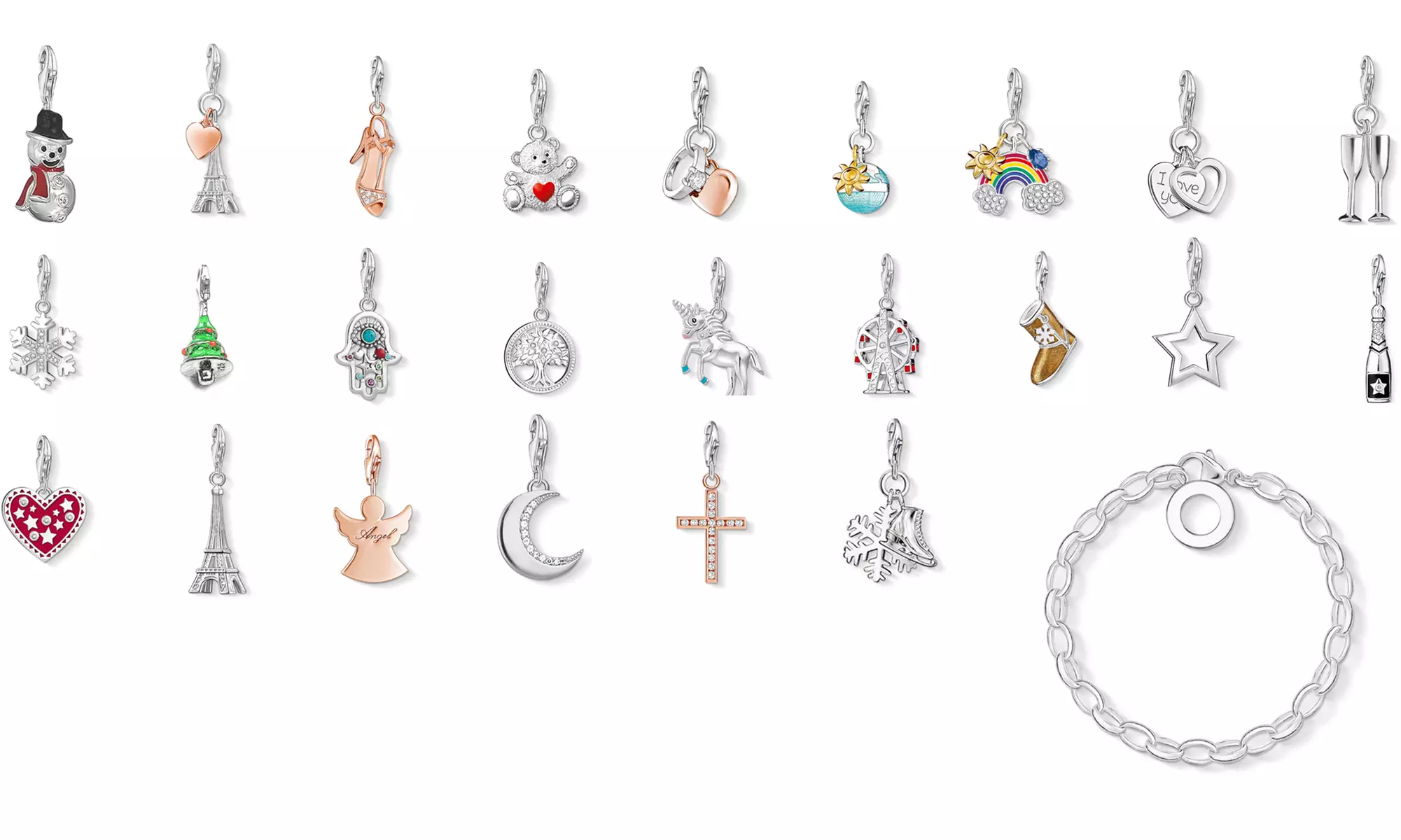 Pack de 6, 12 ou 24 breloques avec bracelet en option - Primary Image