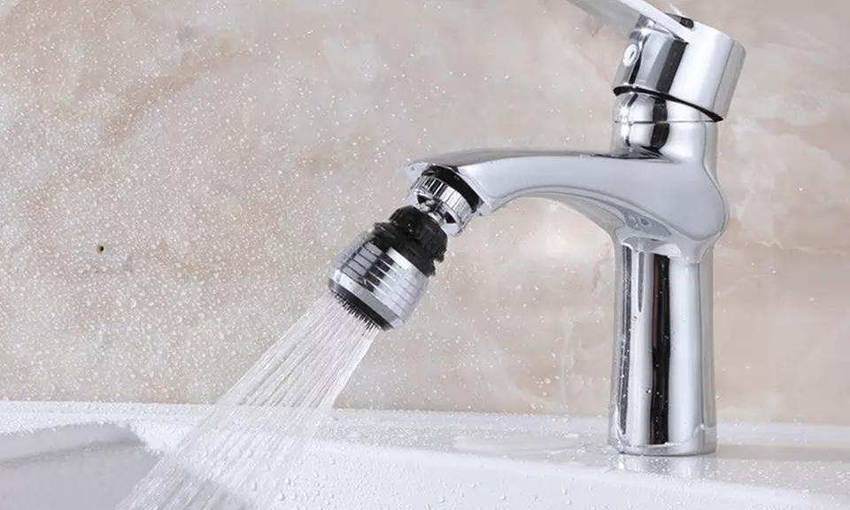 Wassersparender Strahlregler-Schwenkbrause-Aufsatz für den Wasserhahn mit Filter - Second Medium