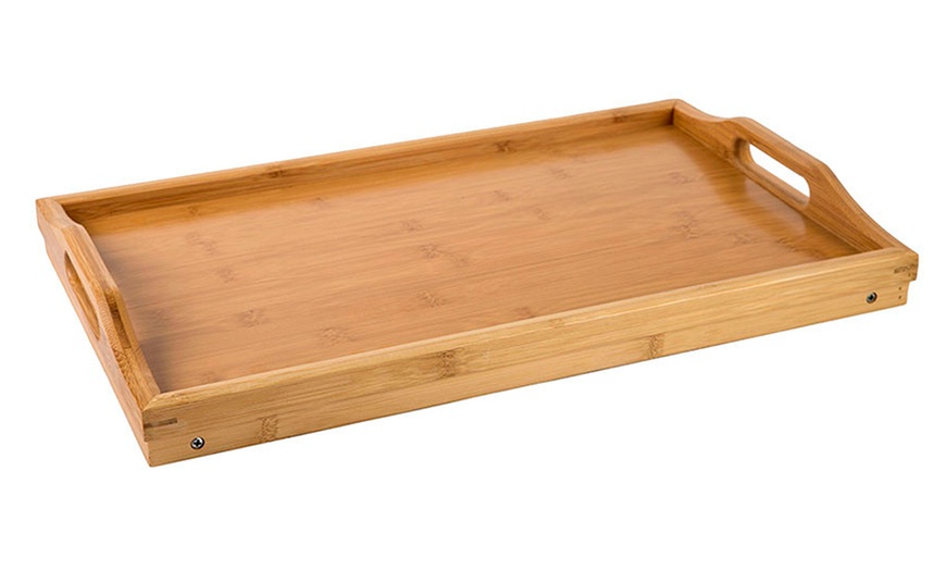 Image 3: Bamboo Folding Breakfast Tray