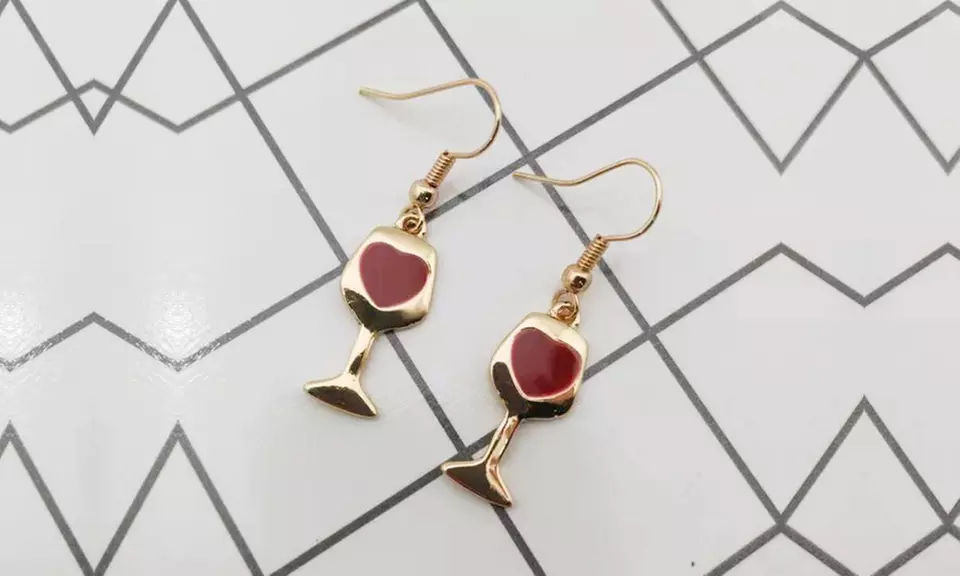 One, Two, or Three Sets of Wine Glass Hooked Earrings from Novadab (Up to 71% Off) - Second Medium