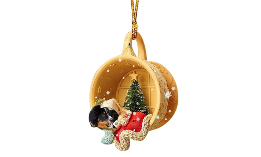 Image 6: Christmas Puppy Sleeping Hanging Ornament