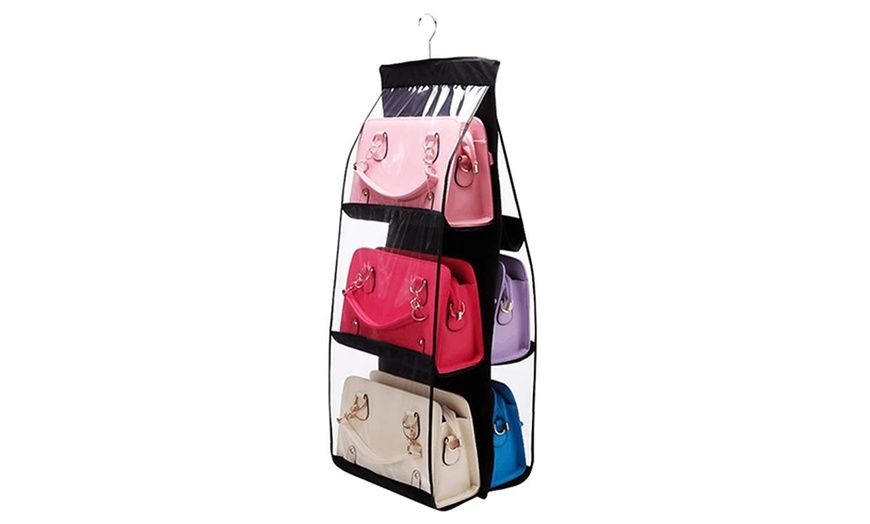 Image 2: Six-Pocket Handbag Storage Bag