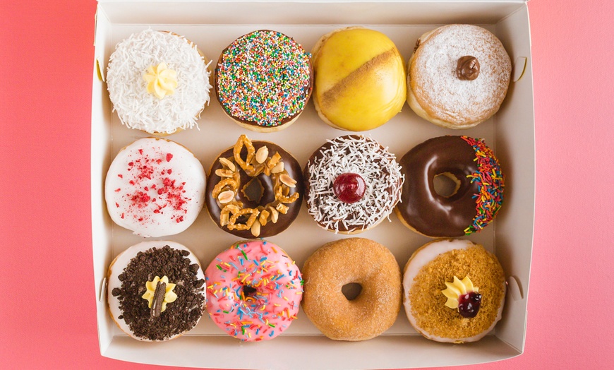 Image 3: Six Gourmet Doughnuts with Coffee