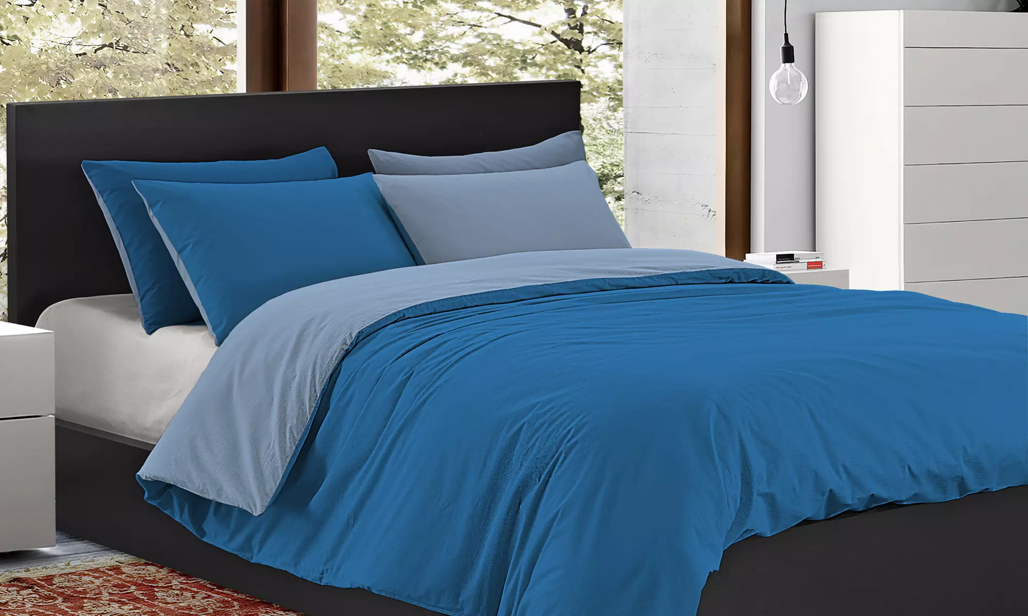 Copripiumino bicolore matrimoniale