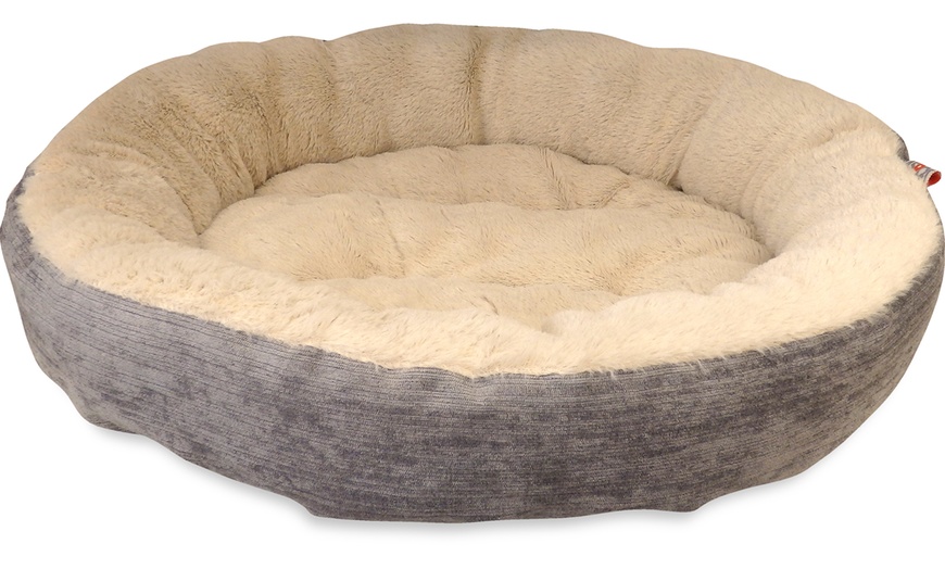 ASPCA Mason Fluffy Fur Round Bed for Cats and Dogs | Groupon