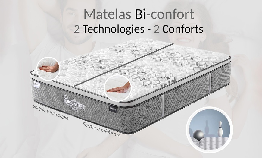 Image 9: Matelas biconfort 2 zones de confort (souple et ferme), Sampur