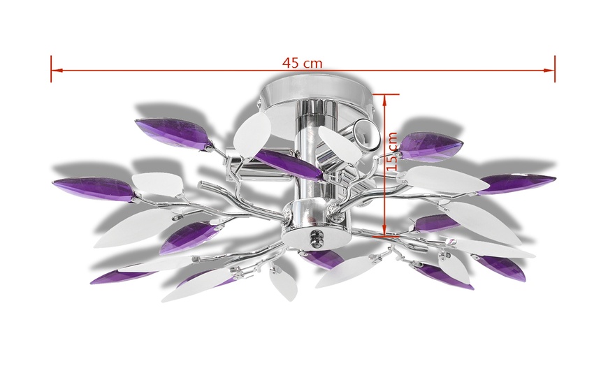 Image 8: Plafonnier feuille effet cristal