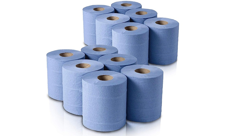 Image 2: 6, 12 or 18 Phoenix Blue Two-Ply Centrefeed Kitchen Rolls