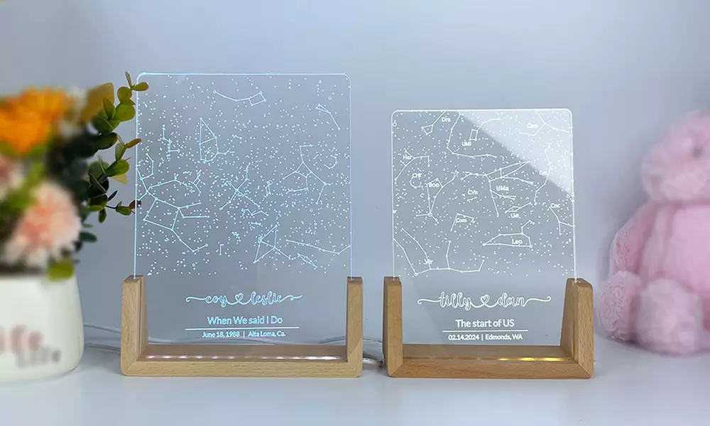One or Two Custom Constellation Star Map Night Light