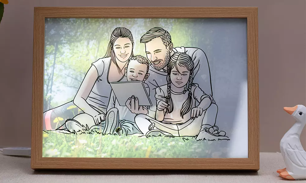 Foto-Lichtgemälde mit LED-Rahmen