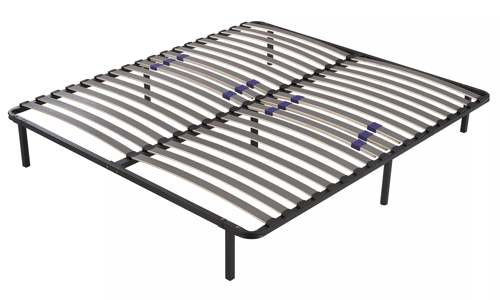 Somier metálico con lamas ajustables y patas, Sampur