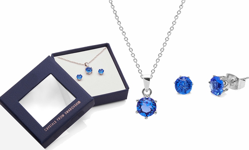 Image 13: Birthstone Necklace and Earrings Set with Crystals from Swarovski®