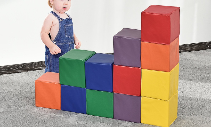 Image 6: HomCom Soft Play Foam Building Blocks Toy