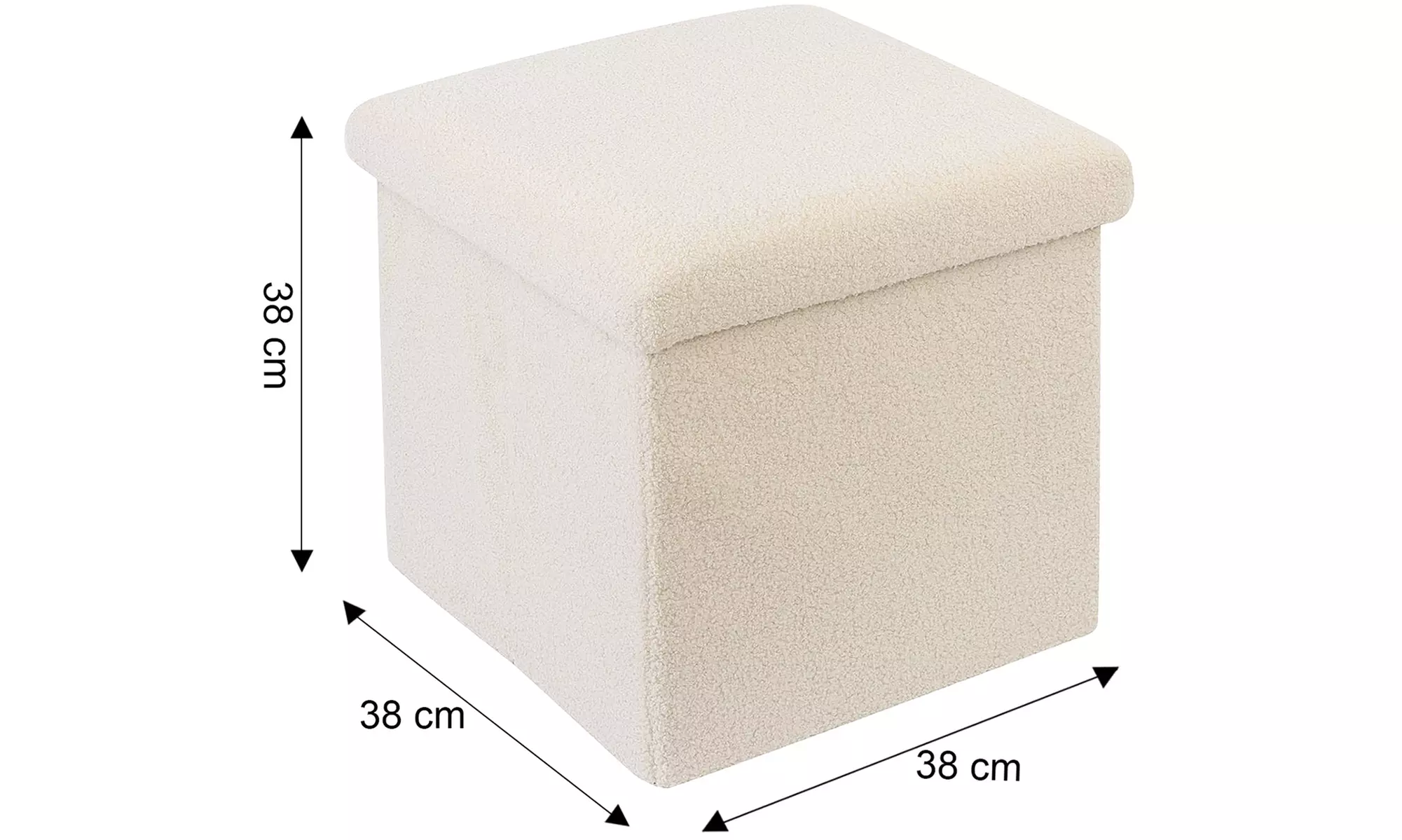 Teddy Boucle Storage Ottoman or Foldable Cube Footstool