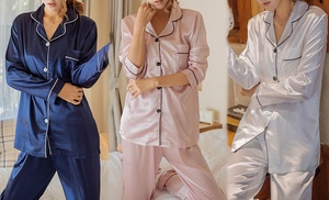 Satin Pyjama Set with Buttons